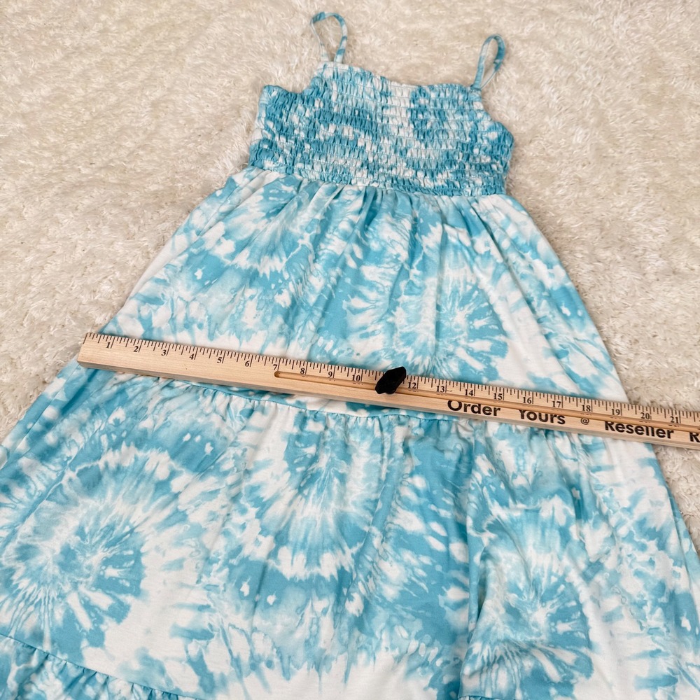 32 Degrees Cool Girl's S Small 7/8 Blue Smocked Tie Dye Sundress Casual - Picture 8 of 12